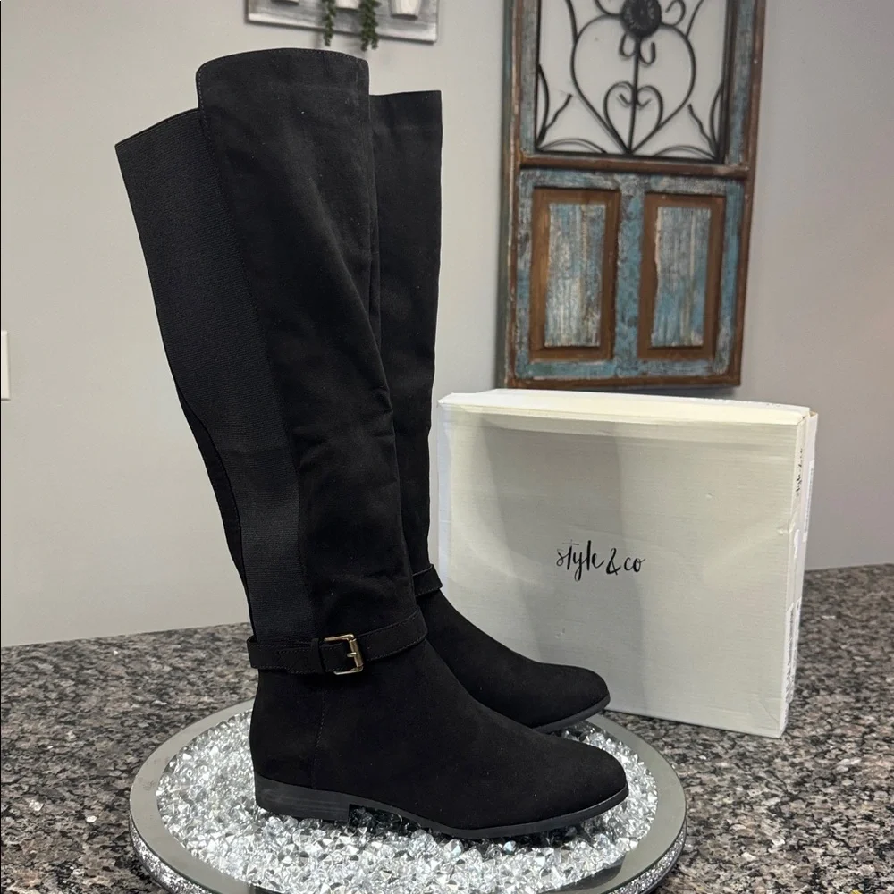 Style & Co. Kimball Black riding Boots NEW 7.5